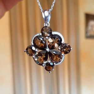 Smokey quartz pendant 925